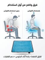 وسادة جل تبريد خلوية لتخفيف ضغط العصعص والظهر أثناء الجلوس الطويل – مناسبة للمكتب والسيارة والكراسي الطبية – أزرق